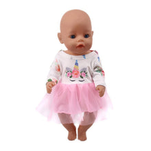 Load image into Gallery viewer, Doll Clothes 15 Styles T-Shirt+Skirt/Pants Unicorn Dress Fit 18 Inch American Doll&amp;43 Cm Baby Doll For Our Generation Girl`s Toy