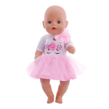 Load image into Gallery viewer, Doll Clothes 15 Styles T-Shirt+Skirt/Pants Unicorn Dress Fit 18 Inch American Doll&amp;43 Cm Baby Doll For Our Generation Girl`s Toy