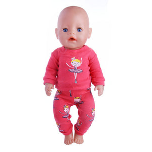 Doll Clothes 15 Styles T-Shirt+Skirt/Pants Unicorn Dress Fit 18 Inch American Doll&43 Cm Baby Doll For Our Generation Girl`s Toy